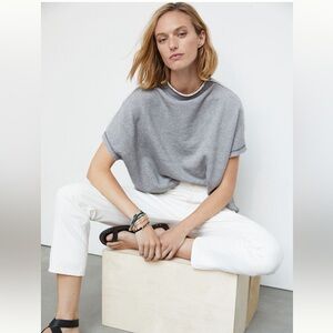 Anthropologie | Pilcro Funnel Neck Pullover, Light Grey | Size XS